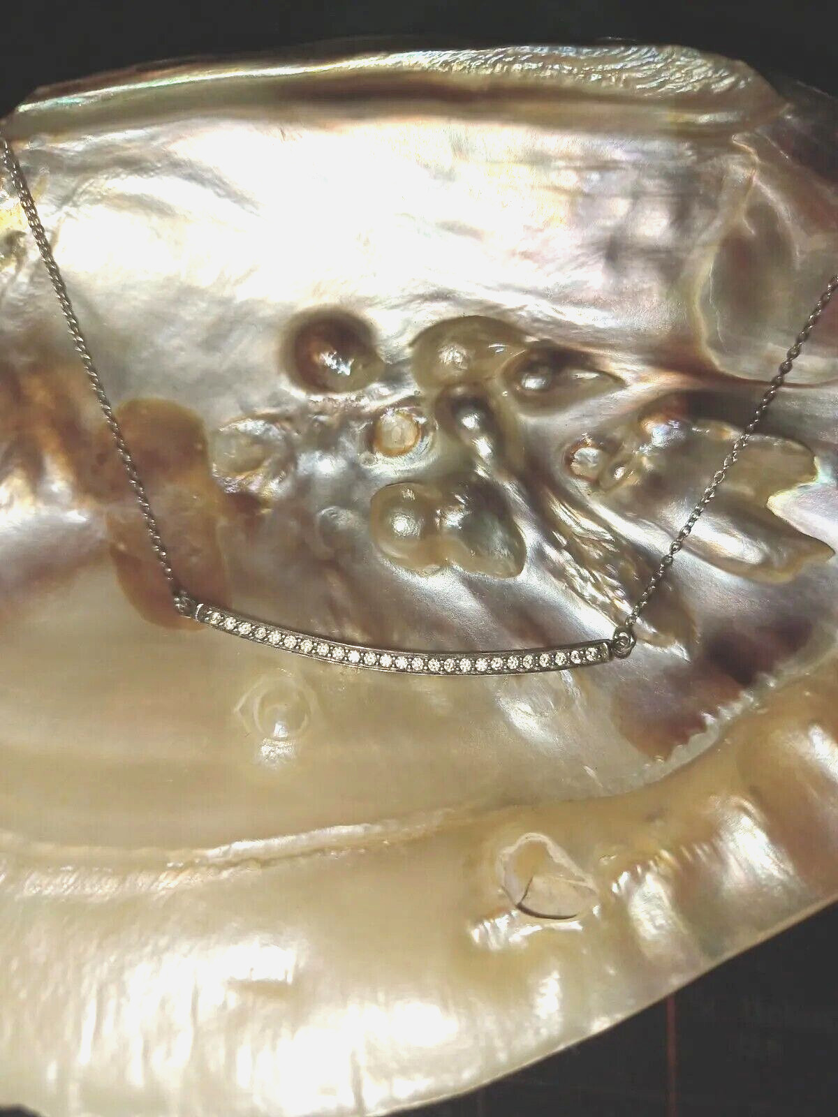 925 solid silver and Diamonique necklace fully ha… - image 1