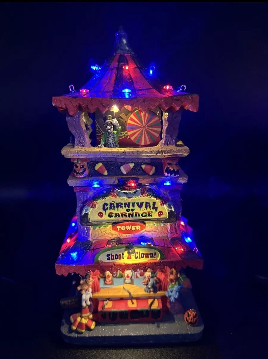 Lemax Spooky Town CARNIVAL OF CARNAGE Arcade Games Tower