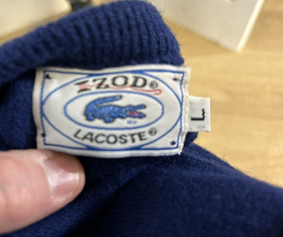 Vintage Izod LaCoste 1970's Men's Sweater pullover cable knit alligator front thumbnail 7