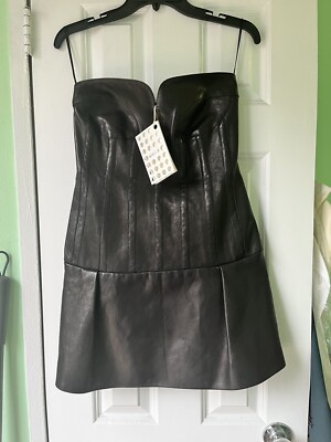 khaite leather dress Khaite Women's Yael Leather Strapless Maxi Dress - Black