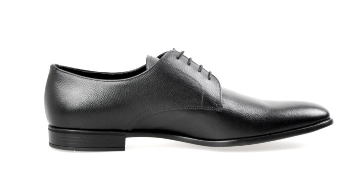 PRADA Saffiano Leather Derby Dress Formal Shoes - Black  display picture 1