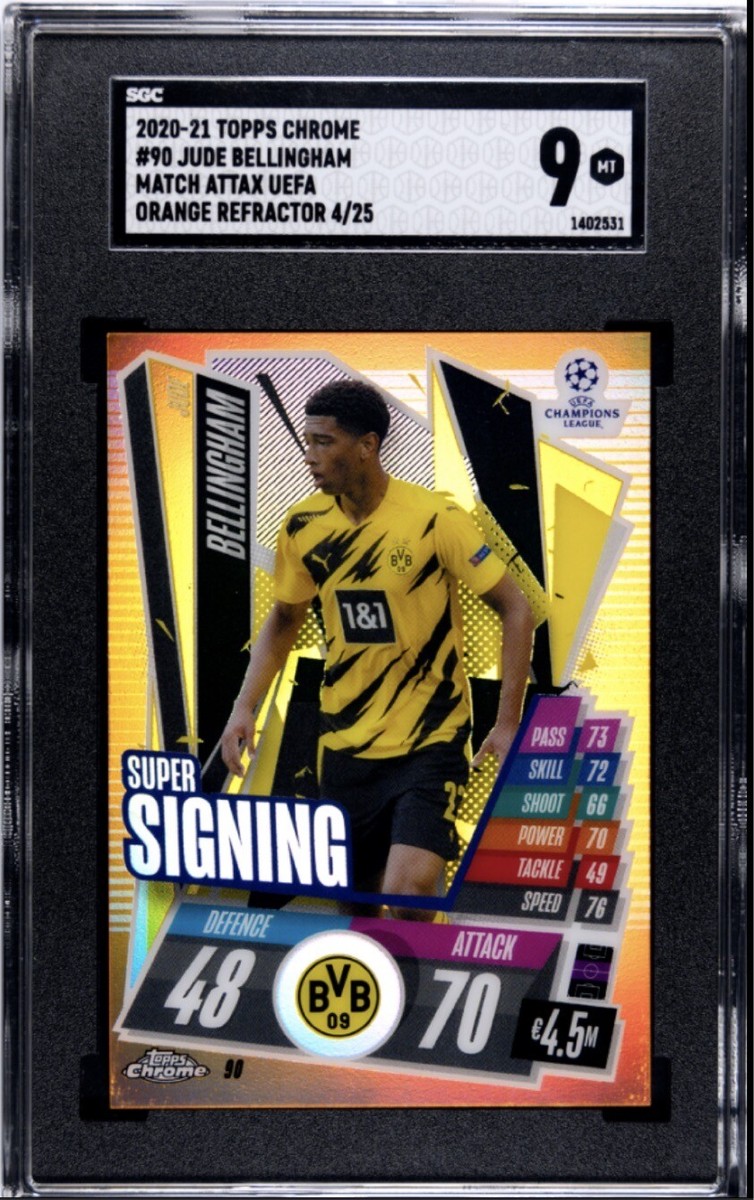 その他 2020 21 topps chrome Bellingham psa9 Jude Bellingham 2020-21 Topps Chrome Rookie UCL Japan Blue