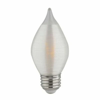 SATCO 4W =40W LED Candle Light Thread Satin Spun Chandelier C15 E26 Base Warm White
