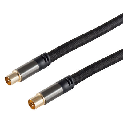 TV Antennenkabel Schwarz DVB-T / DVB-T2 oder DVB-C / DVB-C2 - 1m - 5m