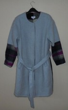Ladies Stylish Coat Grey & Tartan Belted Size 12 - Almost Famous London