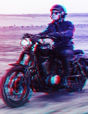 New, super cool, urban art print - Motorcycle Man, 8.5x11 inches