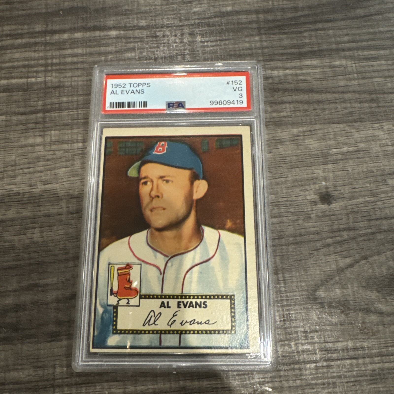 1952 Topps Al Evans #152 PSA 3 Boston Red Sox Vintage
