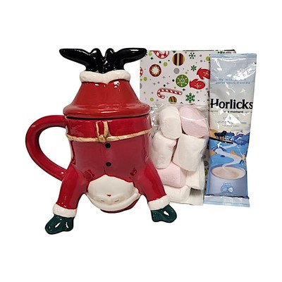 Upside Down Santa 3D Keramiktasse Geschenkset Heiße Schokolade & Marshmallows