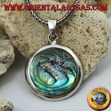 Silver Pendant 925? Round And Smooth With Paua Shell (Abalone)