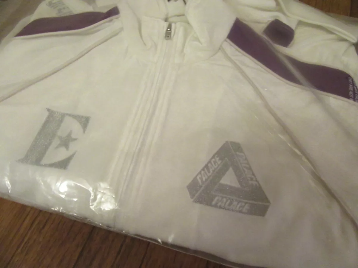 Palace Elton John Velour Track Top Jacket Size Large White Palace