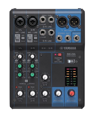 Yamaha MG06 6-Channel Mixing Console 6-Input Live Recording Stereo Mixer ⭐NEW⭐