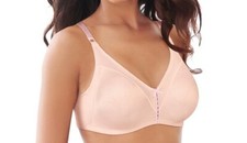 New Bali Double Support Tailored Wireless Lace Up Front Bra Size 38B MSRP 40