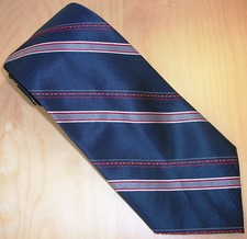 KETCH Red, White,  Blue Navy Stripes Men's Neck Tie 56" L x 3.75" W D246 
