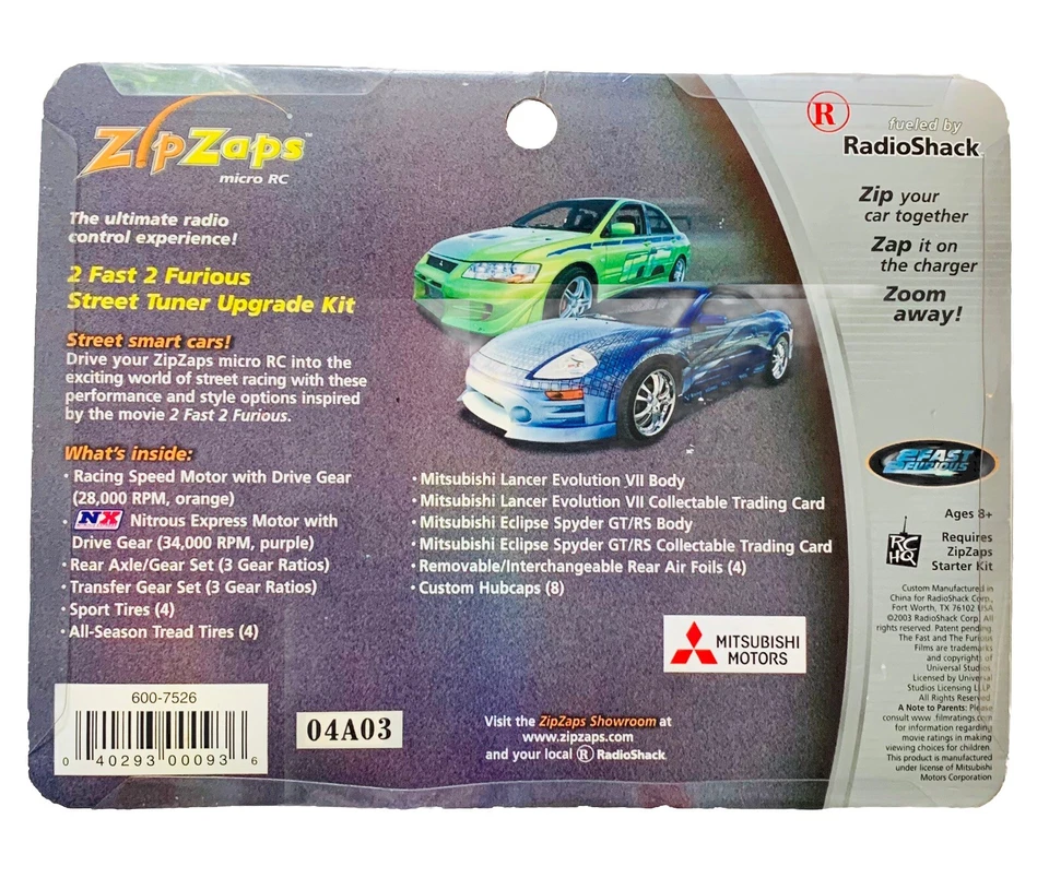 ZipZaps Micro RC Fast & Furious Street Tuner Upgrade Kit 04A03 Accessory - Image 2 of 4