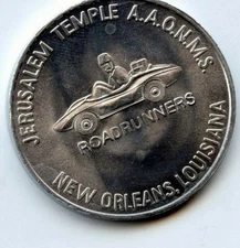 Mardi Gras Doubloon Jerusalem Temple Roadrunners 1974 Aluminum