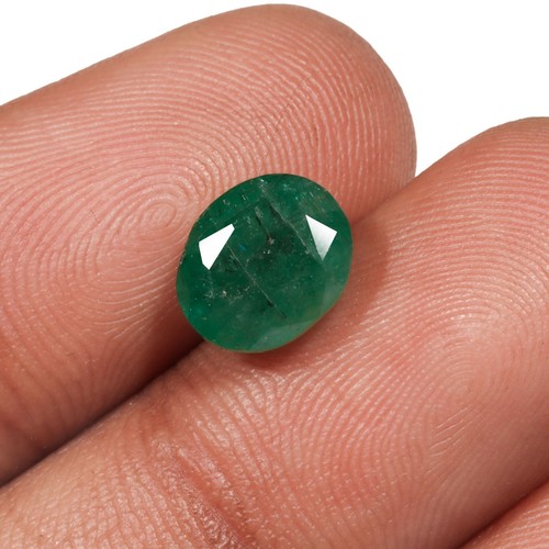 3.11 Ct Certified Natural Emerald Oval Cut Faceted Emerald Loose Gemstone - Picture 3 of 3