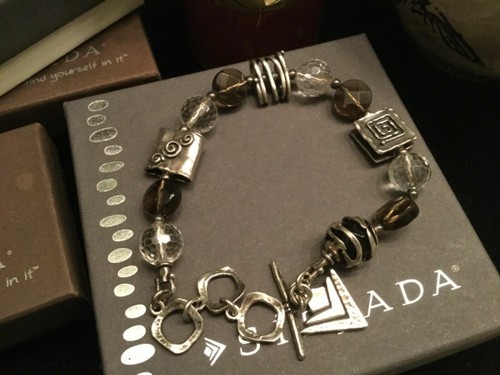 Pulsera Silpada Cuarzo Humeante Plata Esterlina Cristal B1275 Precioso Remolino CZ - Imagen 10 de 12