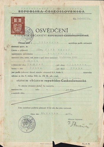 CZECHOSOLOVAKIA POLICE FISCALS DOCUMENTS LION - Picture 6 of 8
