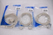 C2G 03046 15' DB9 FEMALE /FEMALE SERIAL RS232 NULL MODEM CABLE, BEIGE LOT OF 3 