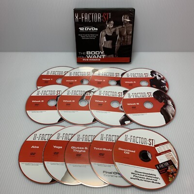 X-FACTOR: ST by Weider - The Body You Want In 8 Weeks (12-DVD Set + CD, 2011)