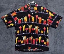 Vintage Five Crown Button Up Shirt Men's XL AOP Alcohol Hawaiian Made In USA