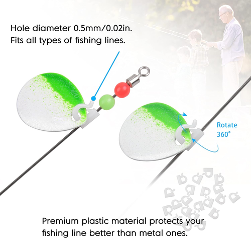 Quick Change Spinner Clevis - 100Pcs Fishing Plastic Quick Snaps for Spinner Bla - Picture 4 of 12