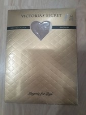 vtg VICTORIAS SECRET Silky Sheer Lace Top Pantyhose buff NEW old stock small