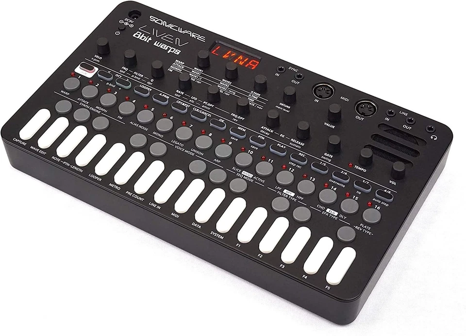 SONICWARE LIVEN 8bit warps [8bit synthesizer groovebox] step sequencer + 4-track - Image 2 of 4