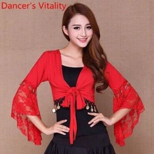 Belly Dance Butterfly Sleeve Lace Wrap Top Of The India Bollywood Girl Top