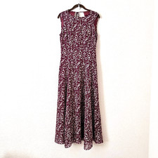 David Warren Size 8 Women Red Floral Keyhole Tie Back 90s Y2K Vintage Maxi Dress