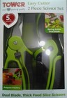 Tower Easy Cutter 2 Piece Scissors Set Dual Blade Thick Food Slice Scissors BN