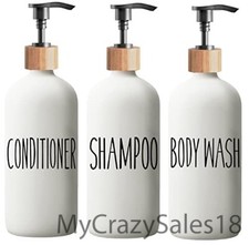 Shampoo and Conditioner Dispenser Set - Easy to Read Labels