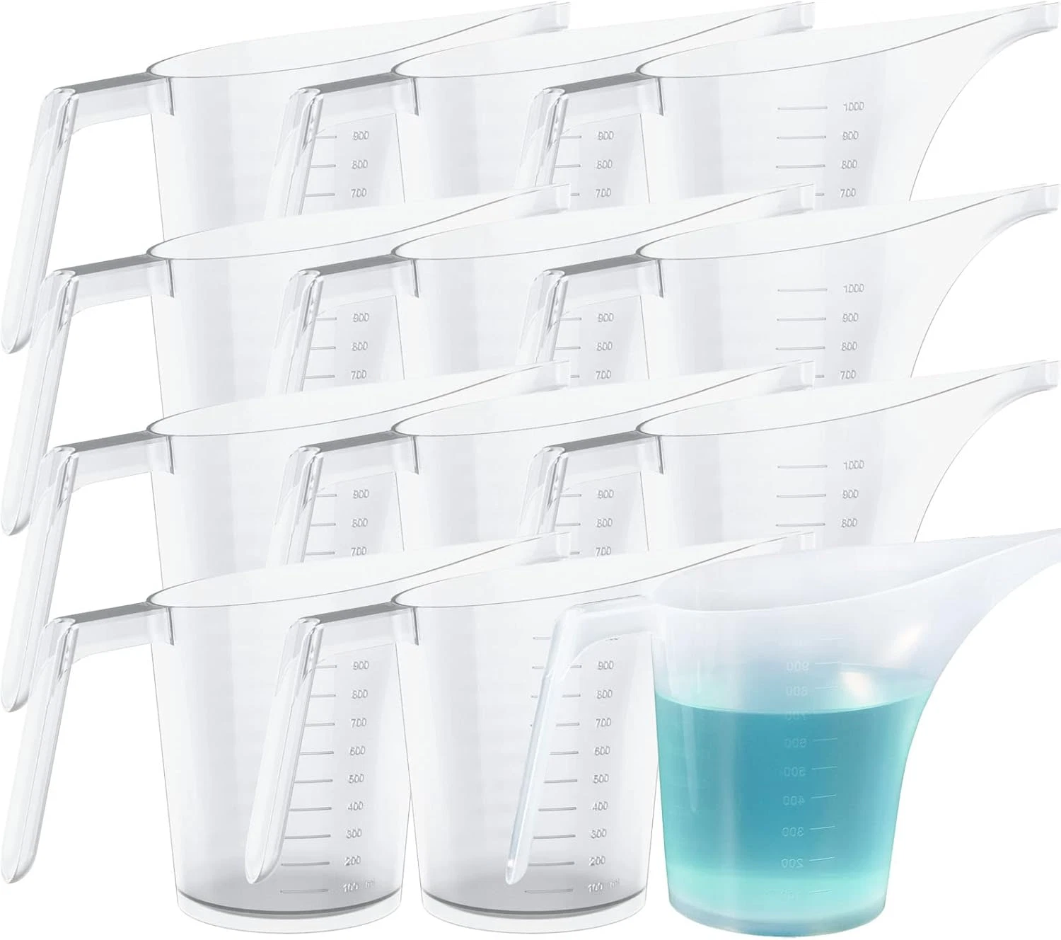 WUWEOT 12 Pack Measuring Funnel Pitcher, 33OZ Easy Pour Measuring Cup with Long