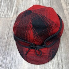 Lil Stormy Kromer Wool Trapper Hat Cap Kids L Red Plaid Winter USA Made