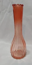 Vintage Jeanette Glass Co Peach GradientFlower Bud Vase 8.5” Tall Glows Under UV