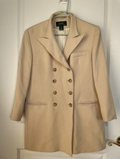 Vintage Lauren Ralph Lauren 100 Wool Blazer Size 12 Beige