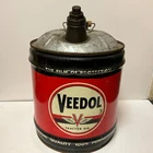 Vintage Veedol Tractor Oil 100% Pennsylvania  5 Gallon Metal Oil Can Super Clean