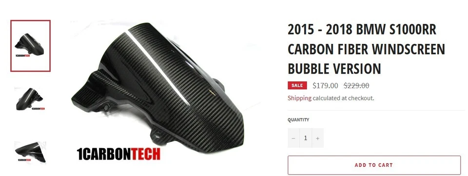 Parabrisas Fibra Carbono Gen 3 BMW S1000rr Excelente Estado Foto 2 de 4