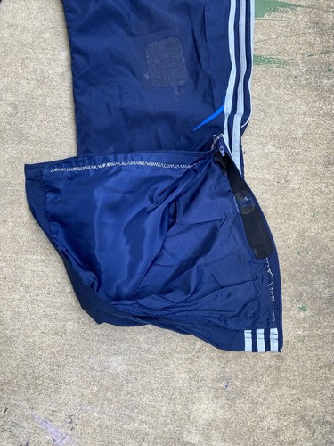 Vintage Adidas Sweatpants Mens XL Blue Stripes Y2K Baggy White Tag Ankle Zip - Picture 11 of 13