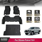 AUSGO Floor Mats Boot Cargo Mat Set for Nissan Patrol GU Y61 1997-2015