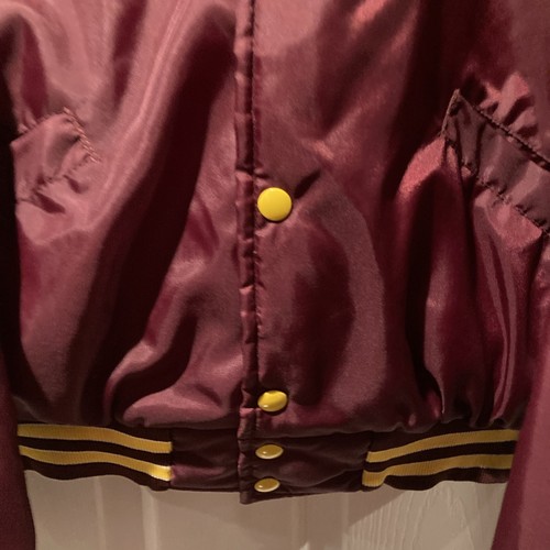 De colección 1980 Nylon Holloway Universitario Niñas Fútbol Letra Chaqueta Capucha Grande Turpin - Imagen 4 de 12