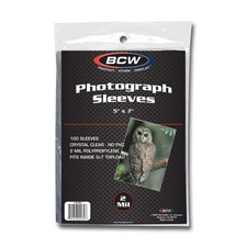 BCW 5x7 Photo Sleeves 100 Pack Acid-Free Archival Clear Photo Protectors