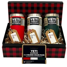 YETI 10 oz Tumbler Holiday Trio + Rare Magsliders | Gift Boxed Collector Set