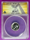 1964 10c Roosevelt Dime Silver ANACS PF67 (458)