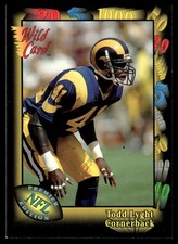 1991 Wild Card **! Todd Lyght Rookie Los Angeles Rams #155. rookie card picture