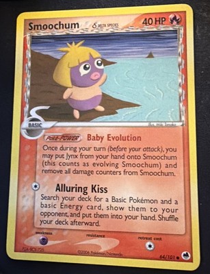 Smoochum (Delta Species) 64/101 Dragon Frontiers Regular MIKI TANAKA *BABY *CUTE