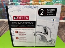 2- Delta Foundations Single handle 4'' Centerset Mid-arc Bathroom Sink Faucet