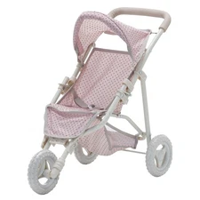 Olivia's Little World Polka Dot Princess Baby Doll Jogging Stroller, Pink/Gray