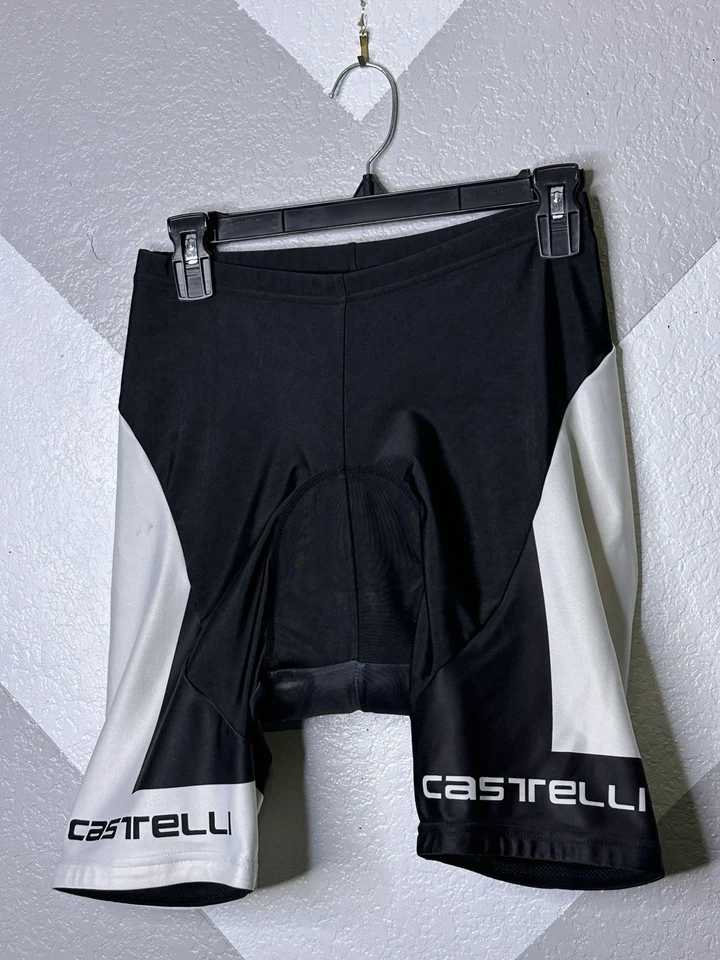 Pantalones Cortos de Ciclismo Castelli Blanco y Negro Acolchados Para Hombre XL Rendimiento Ciclismo LEER Foto 3 de 4