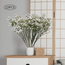 12PCS Long Stem Artificial Baby Breath Flowers Fake Real Touch Gypsophila Decor